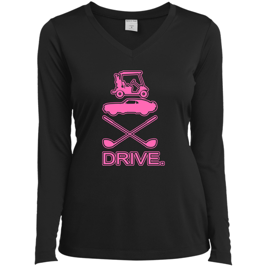 OPG Custom Design #8. Drive. Ladies’ Long Sleeve Performance V-Neck Tee
