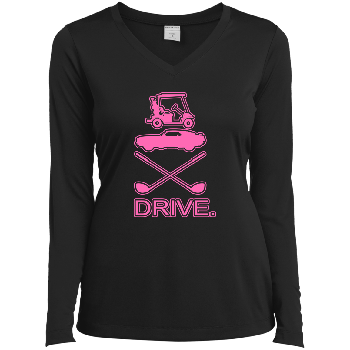 OPG Custom Design #8. Drive. Ladies’ Long Sleeve Performance V-Neck Tee