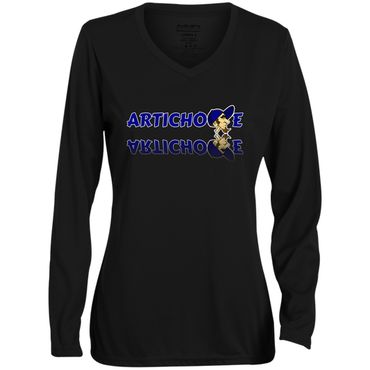 ZZ#20 ArtichokeUSA Characters and Fonts. "Clem" Let’s Create Your Own Design Today. Ladies' Moisture-Wicking Long Sleeve V-Neck Tee