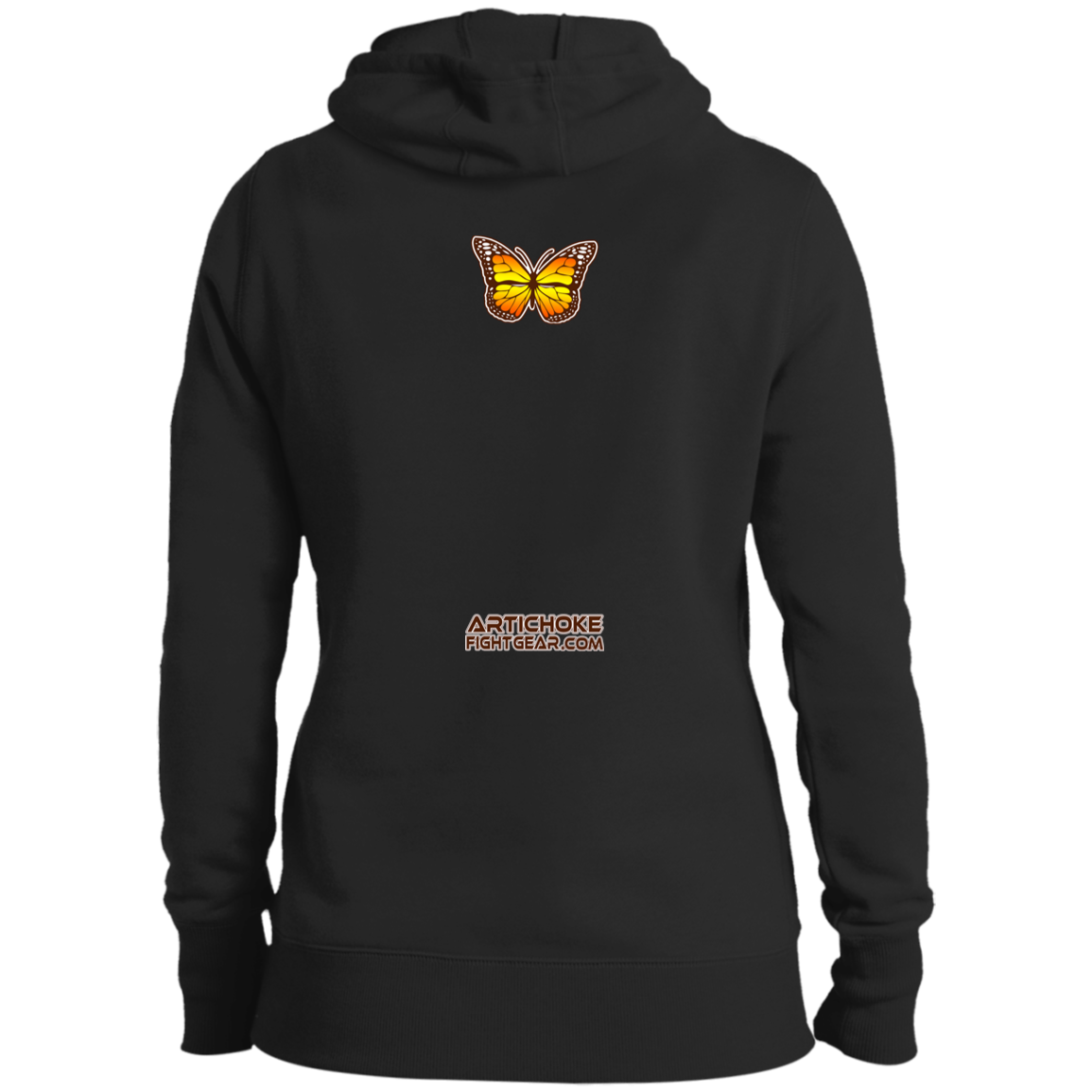 Artichoke Fight Gear Custom Design #6. Lepidopterology (Study of butterflies). Butterfly Guard. Ladies' Pullover Hooded Sweatshirt