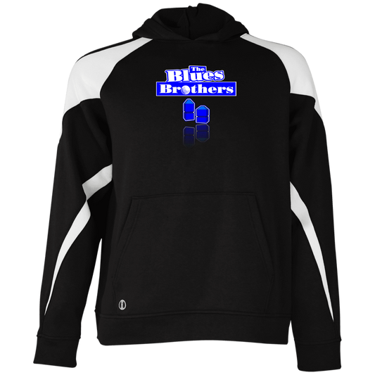 OPG Custom Design #3. Blue Tees Blues Brothers Fan Art. Youth Athletic Colorblock Fleece Hoodie