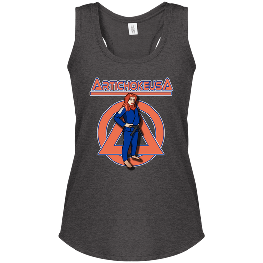 ArtichokeUSA Character and Font design. Let's Create Your Own Team Design Today. Amber. Ladies' Tri Racerback Tank