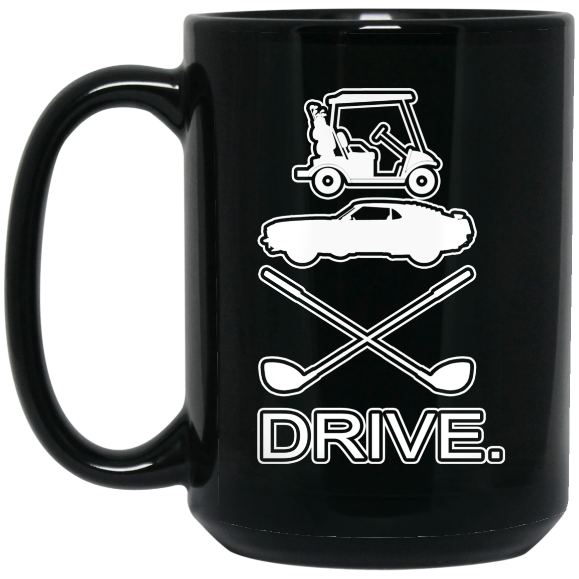 OPG Custom Design #8. Drive. 15 oz. Black Mug