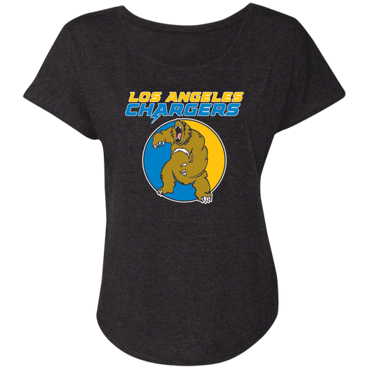 ArtichokeUSA Custom Design. Los Angeles Chargers Fan Art. Ladies' Triblend Dolman Sleeve