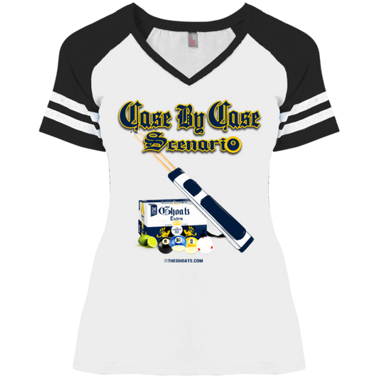 The GHOATS Custom Design. #6 Case by Case Scenario. Ladies' Game V-Neck T-Shirt