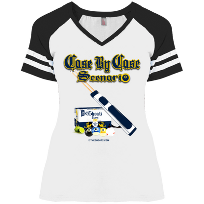 The GHOATS Custom Design. #6 Case by Case Scenario. Ladies' Game V-Neck T-Shirt