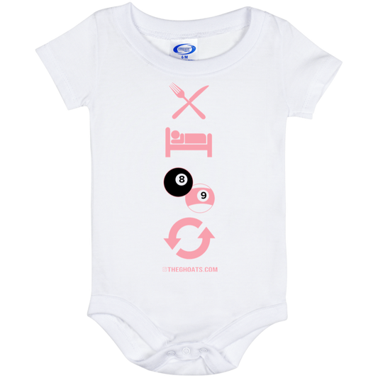 The GHOATS custom design #8. Eat. Sleep. Pool. Repeat. Pool / Billiards. Baby Onesie 6 Month
