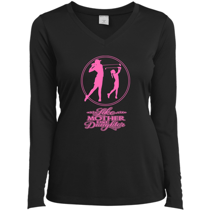 ZZZ#07 OPG Custom Design. Like Mother like Daughter. Ladies’ Long Sleeve Performance V-Neck Tee