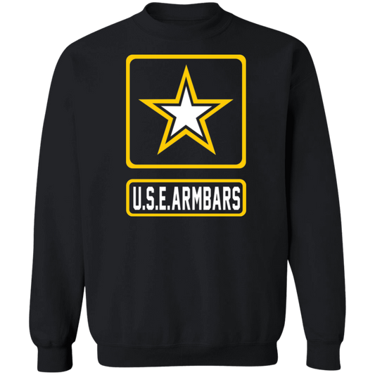 Artichoke Fight Gear Custom Design #8. USE ARMBARS. US Army Parody. Crewneck Sweatshirt