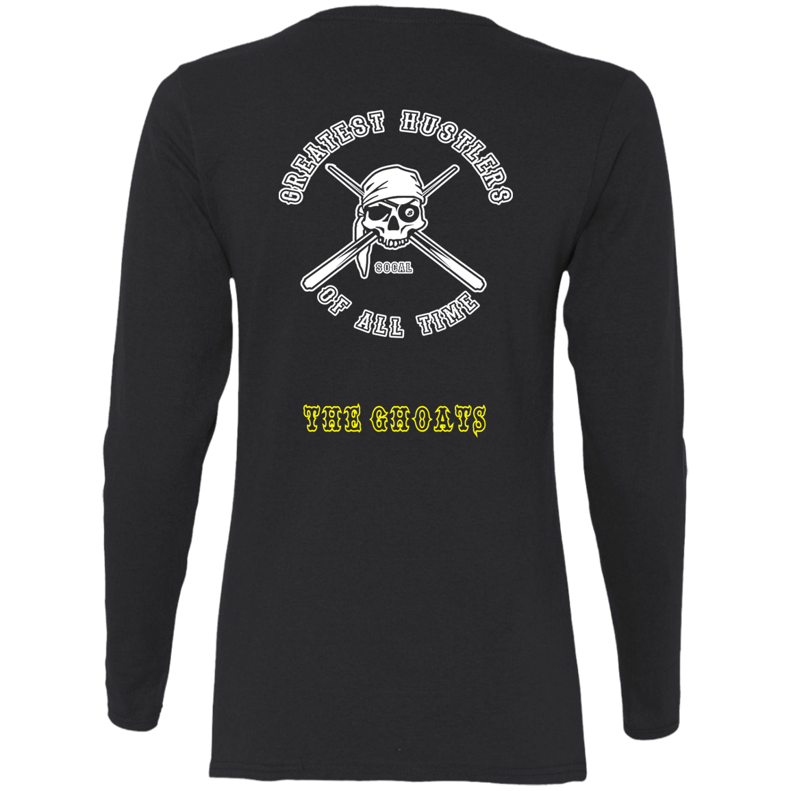 The GHOATS Custom Design. #4 Motorcycle Club Style. Ver 1/2. Ladies' Cotton LS T-Shirt