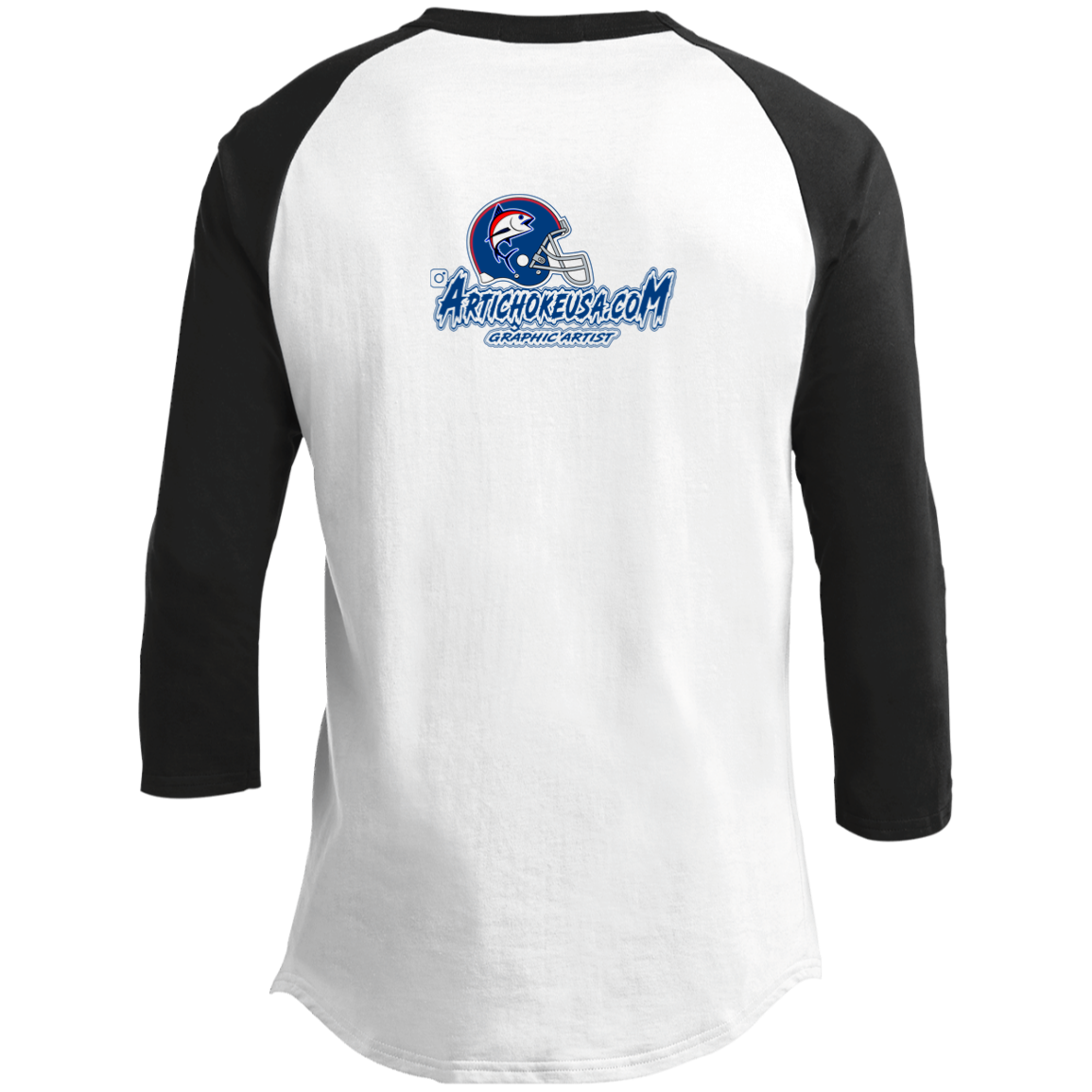 ArtichokeUSA Custom Design. The Big Tuna. Bill Parcell Tribute. NY Giants Fan Art. Youth 3/4 Raglan Sleeve Shirt