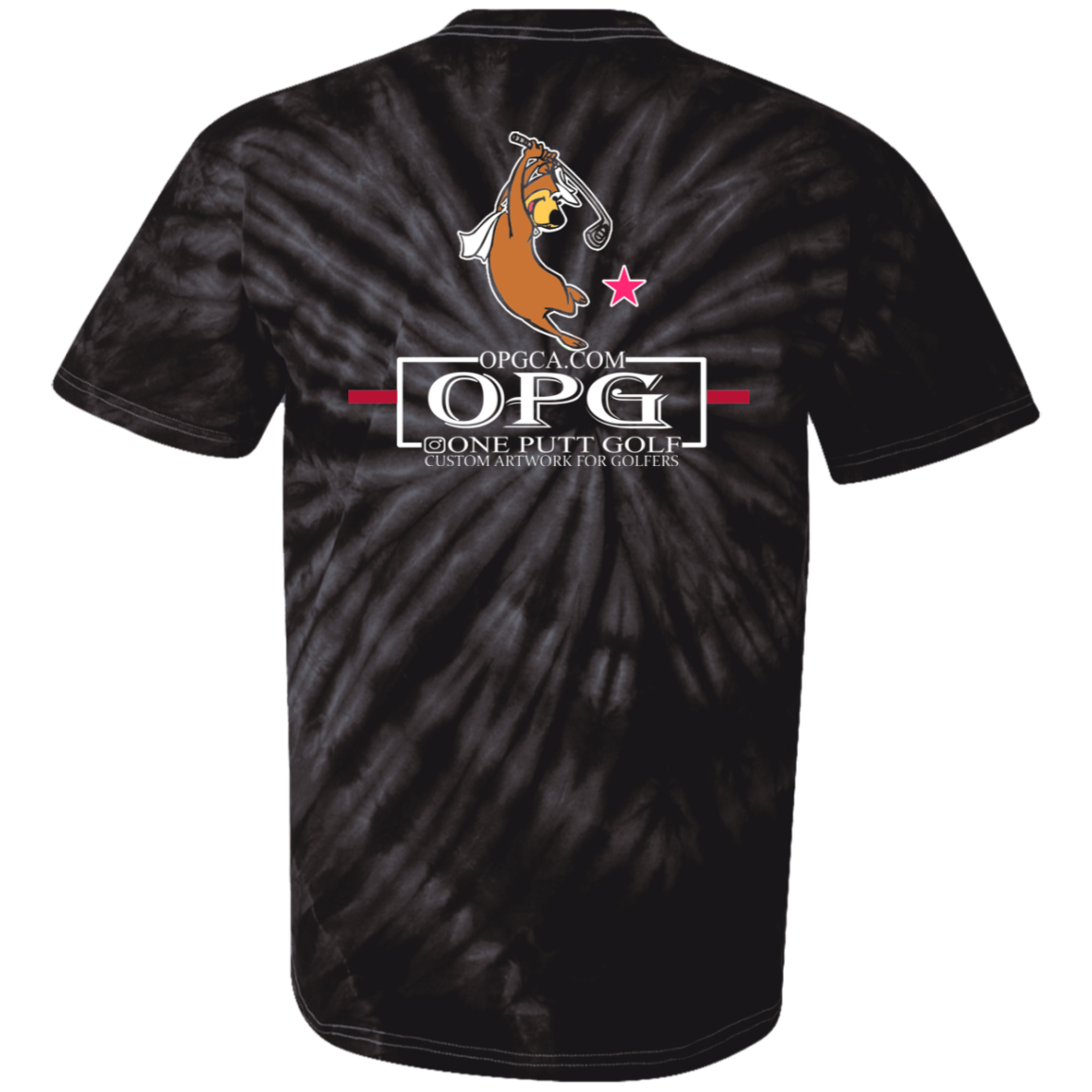 OPG Custom Design #15. Golf Southern California with Yogi Bear Fan Art. Youth Tie-Dye T-Shirt