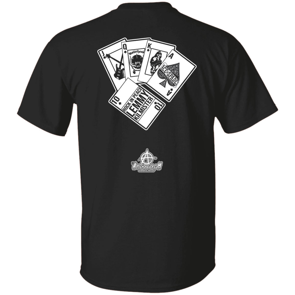 ArtichokeUSA Custom Design. Lemmy Kilmister "Ace of Spades" Tribute Fan Art Version 2 of 2. Youth 5.3 oz 100% Cotton T-Shirt