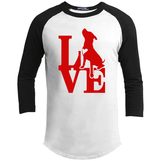 ArtichokeUSA Custom Design. Pitbull Love. Youth 3/4 Raglan Sleeve Shirt