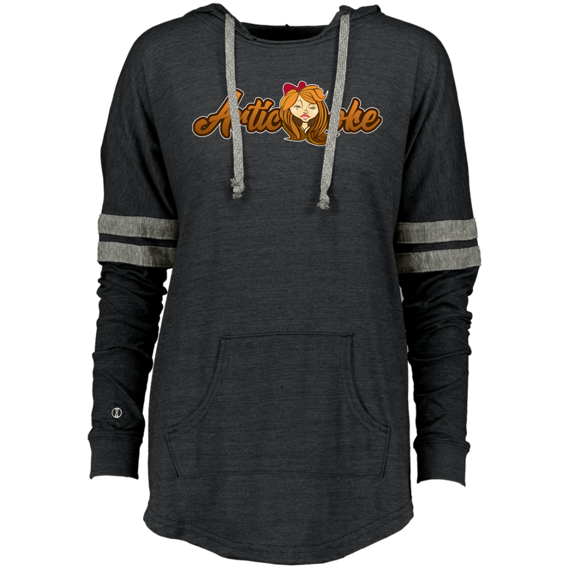 ZZ#21 Characters and Fonts. Aubrey. A show case of my characters and font styles. Ladies Hooded Low Key Pullover