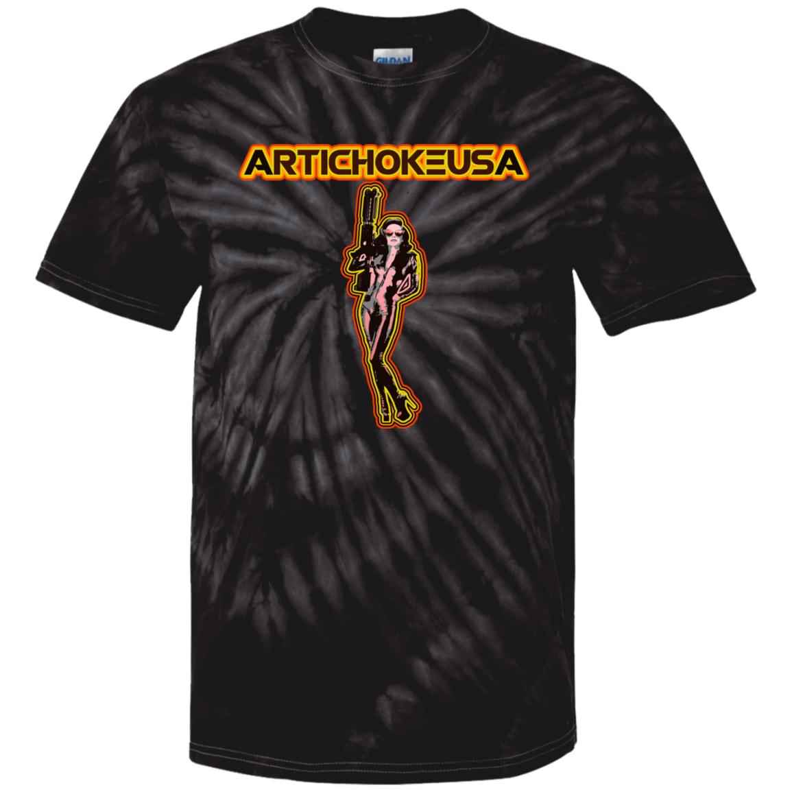 ArtichokeUSA Character and Font design. Let's Create Your Own Team Design Today. Mary Boom Boom. Youth Tie Dye T-Shirt