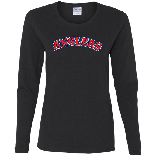 ArtichokeUSA Custom Design. Anglers. Southern California Sports Fishing. Los Angeles Angels Parody. Ladies' Cotton LS T-Shirt