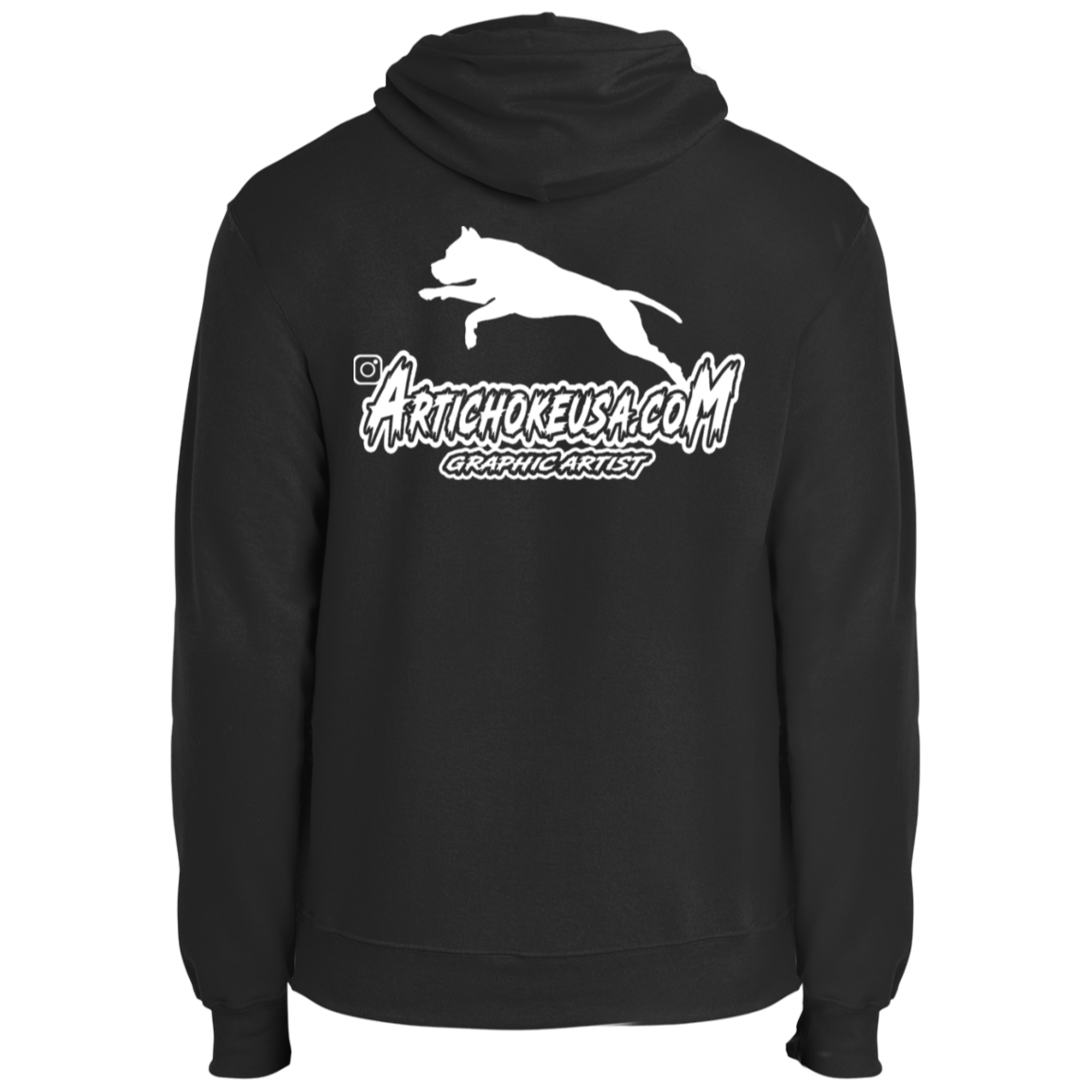 ArtichokeUSA Custom Design. Ruffing the Passer. Pitbull Edition. Male Version. Fleece Pullover Hoodie