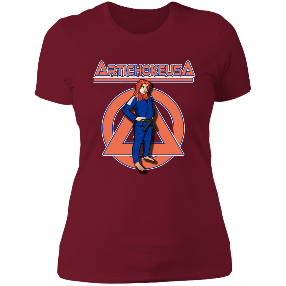 ArtichokeUSA Character and Font design. Let's Create Your Own Team Design Today. Amber. Ladies' Boyfriend T-Shirt