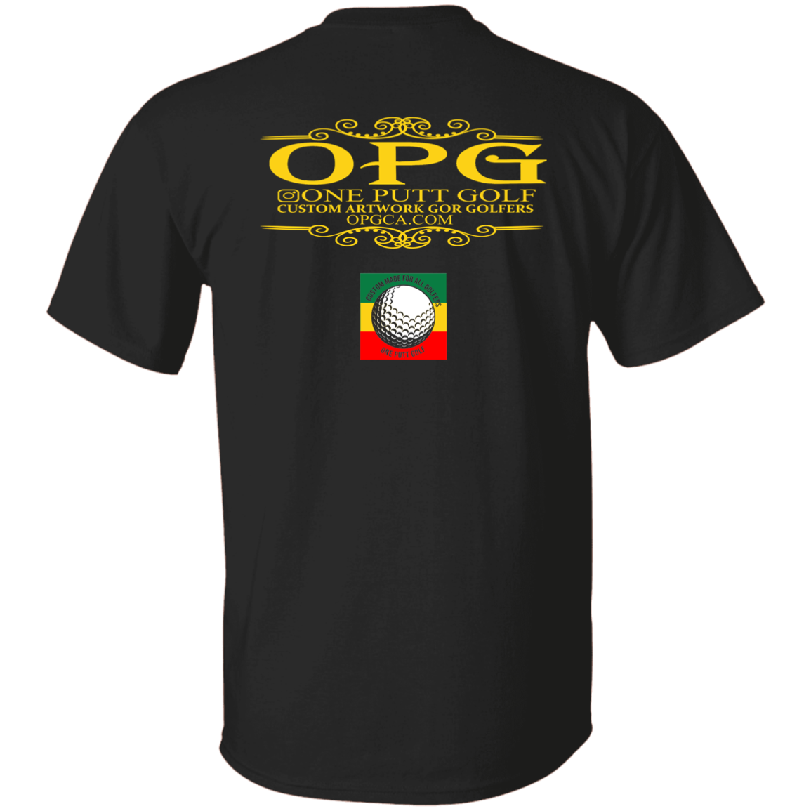 OPG Custom Design #22. One Putt / One Love Parody with Fan Art. Female Edition. 100% Cotton T-Shirt