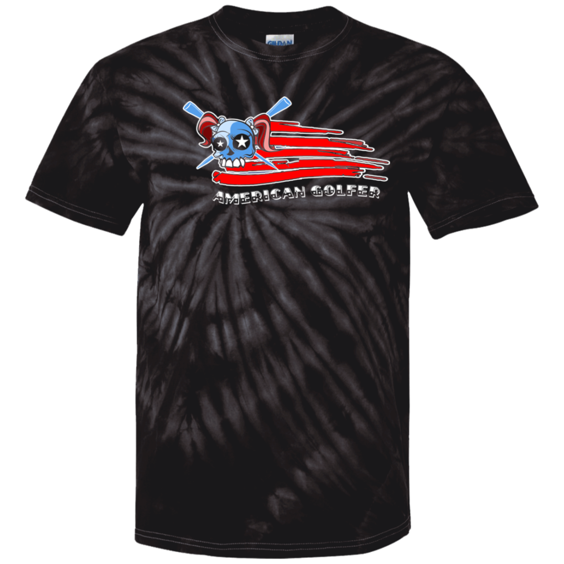 OPG Custom Design #12. American Golfer. Female Edition. Youth Tie Dye T-Shirt