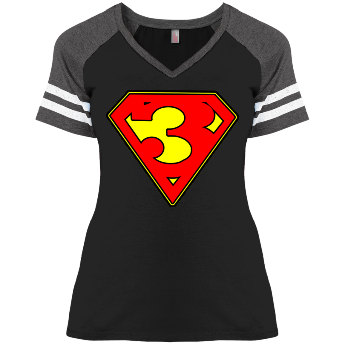 The GHOATS Custom Design. #38 Super 3. APA League. Ladies' Game V-Neck T-Shirt