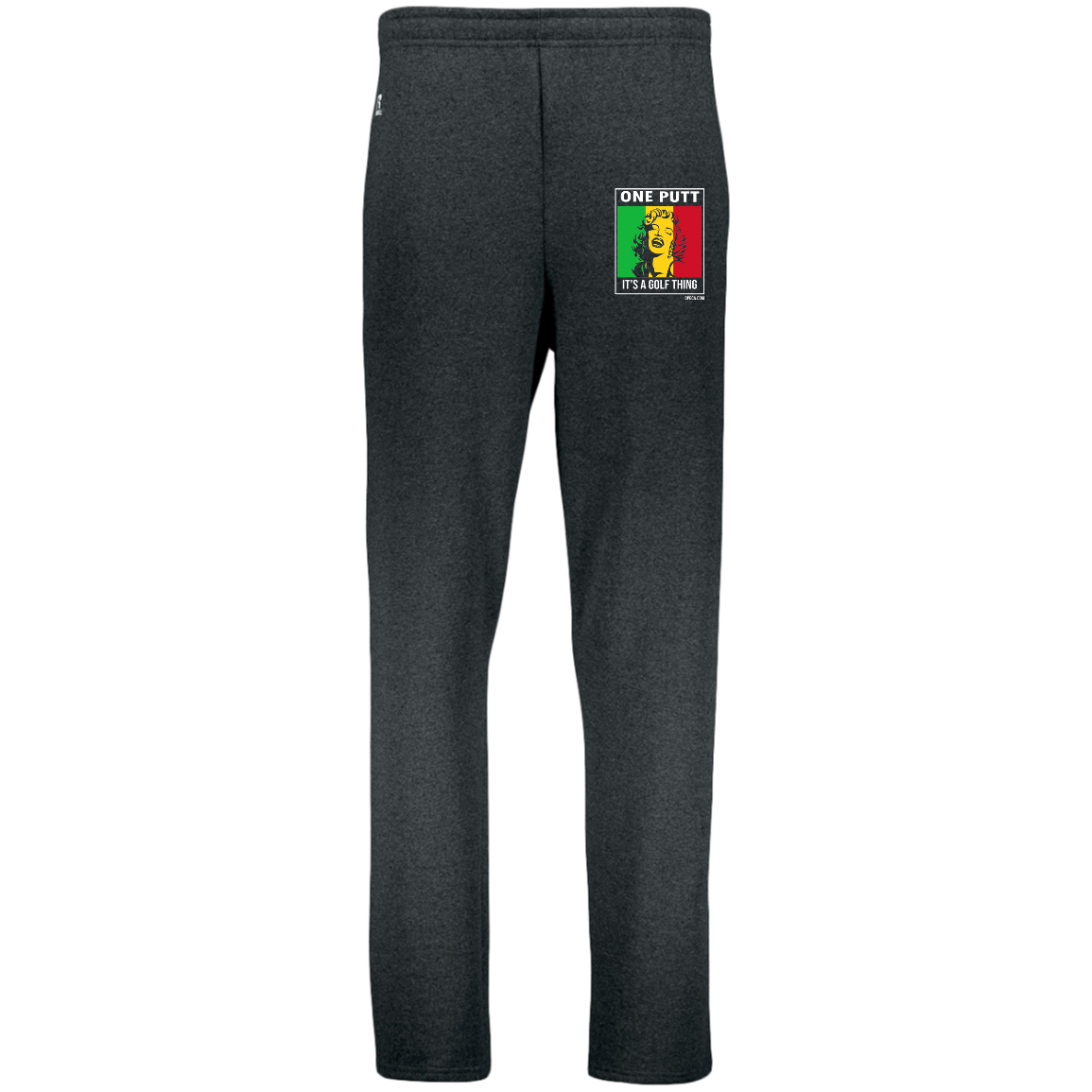 OPG Custom Design #22. One Putt / One Love Parody with Fan Art. Female Edition. Youth Dri-Power Open Bottom Pocket Sweatpants