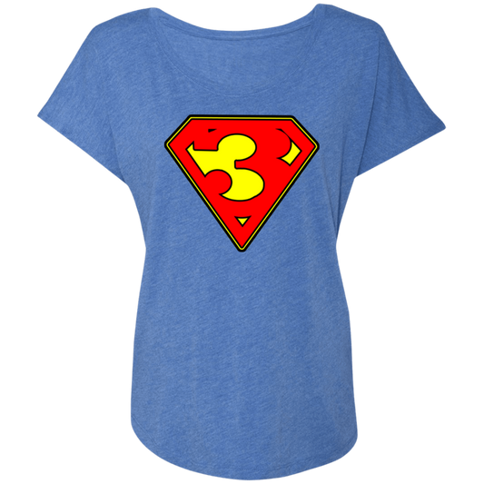 The GHOATS Custom Design. #38 Super 3. APA League. Ladies' Triblend Dolman Sleeve