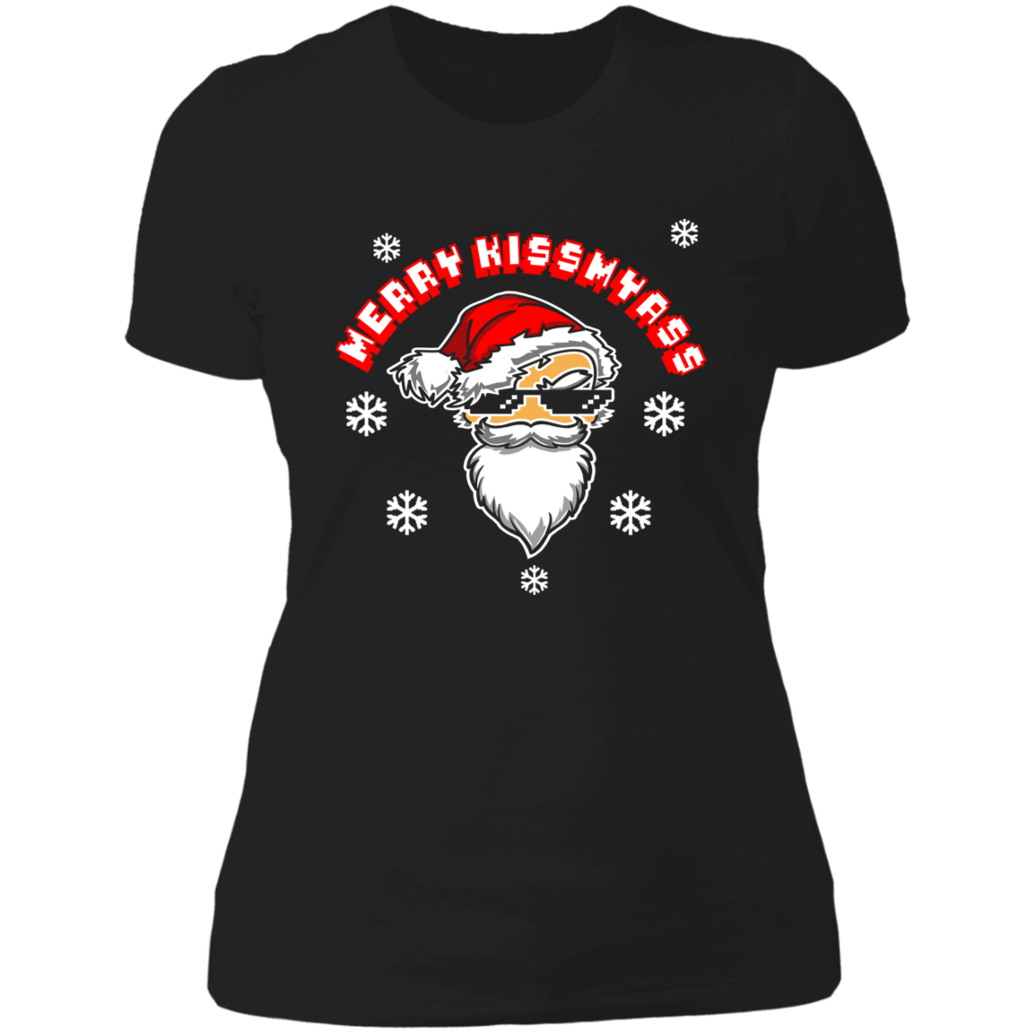 ArtichokeUSA Custom Design. Merry Kiss My Ass. Ladies' Boyfriend T-Shirt