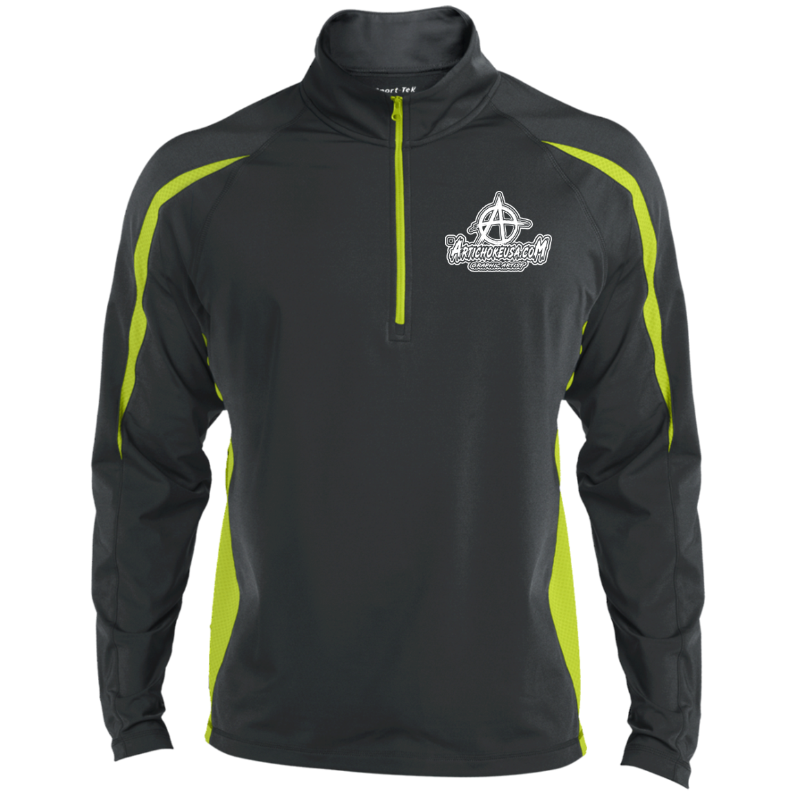 Embroidered Men's Sport Wicking Colorblock 1/2 Zip