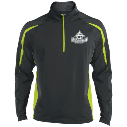 Embroidered Men's Sport Wicking Colorblock 1/2 Zip