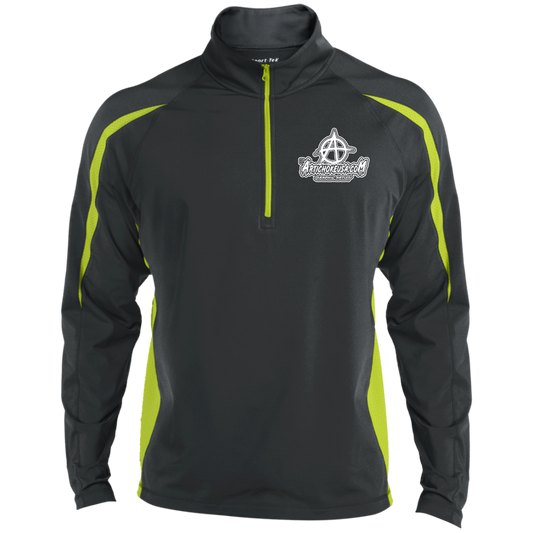 Embroidered Men's Sport Wicking Colorblock 1/2 Zip