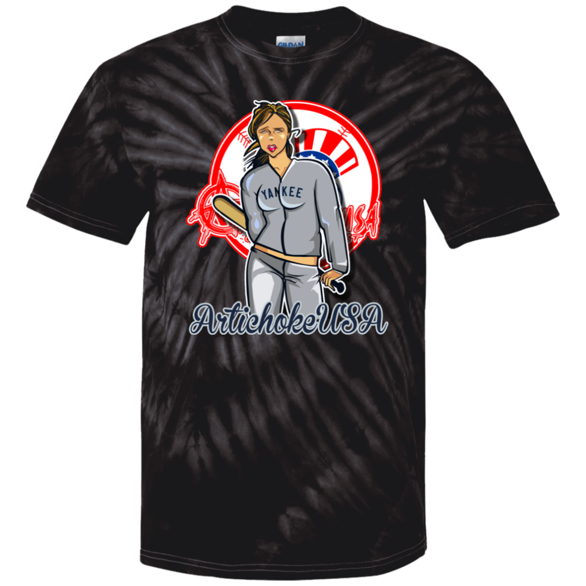 ArtichokeUSA Character and Font Design. Let’s Create Your Own Design Today. Brooklyn. 100% Cotton Tie Dye T-Shirt