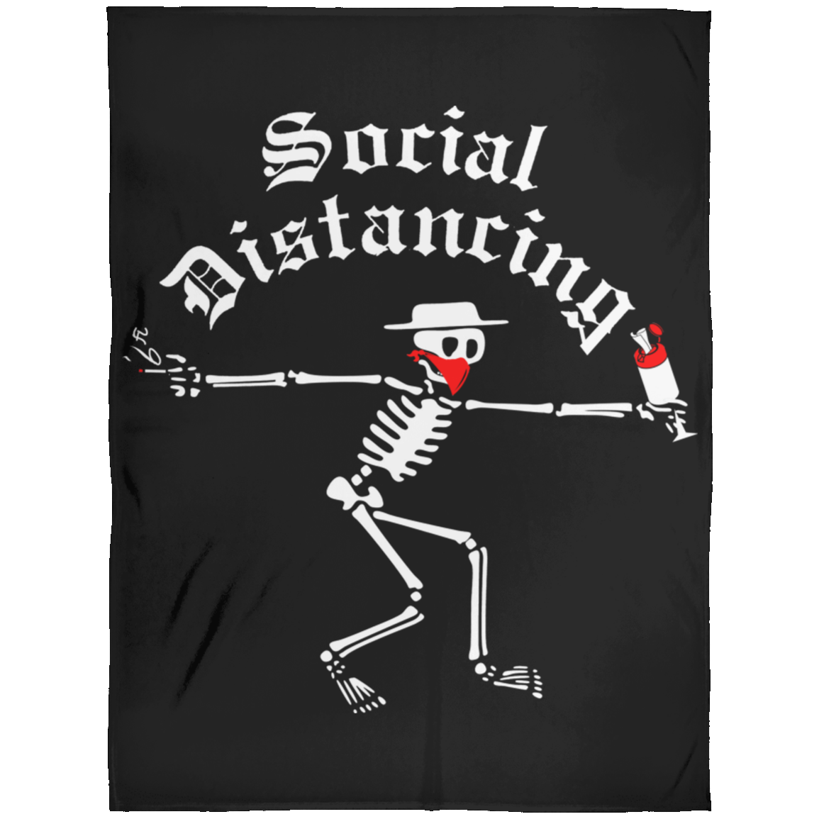 ArtichokeUSA Custom Design. Social Distancing. Social Distortion Parody. Fleece Blanket 60x80
