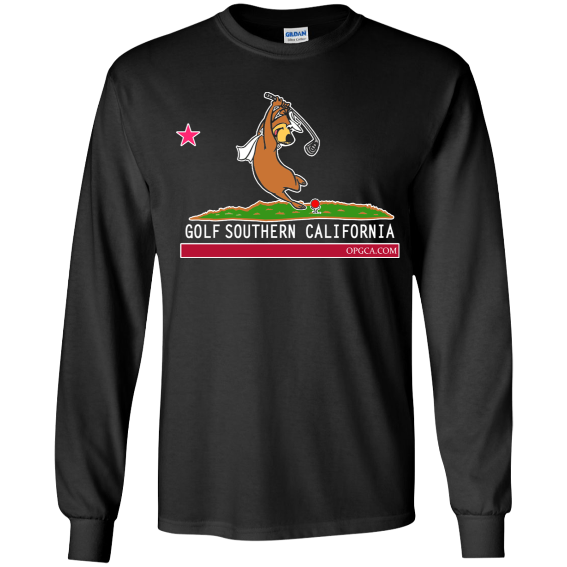 OPG Custom Design #15. Golf Southern California with Yogi Bear Fan Art. Youth Long Sleeve T-Shirt