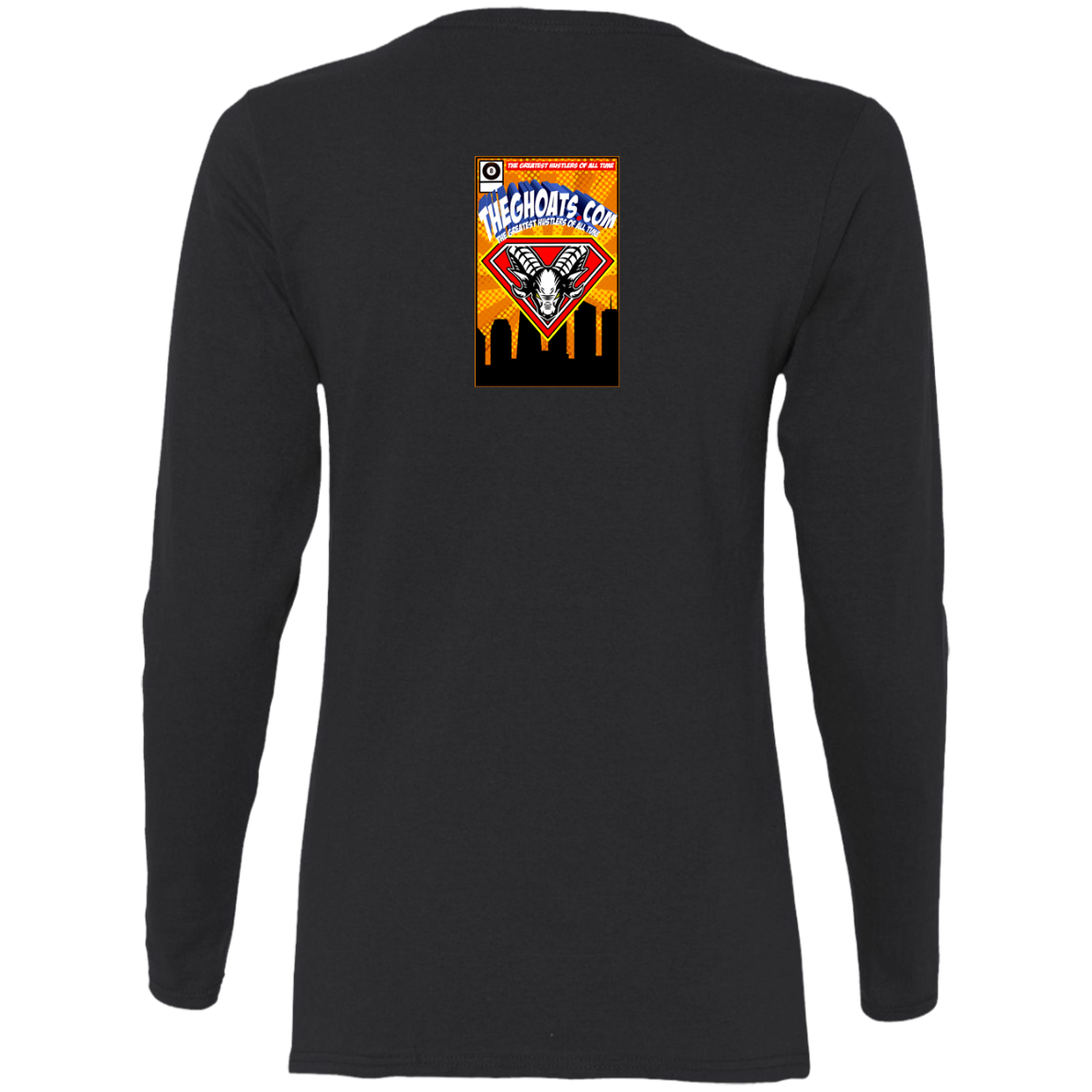 The GHOATS Custom Design. #38 Super 3. APA League. Ladies' Cotton LS T-Shirt