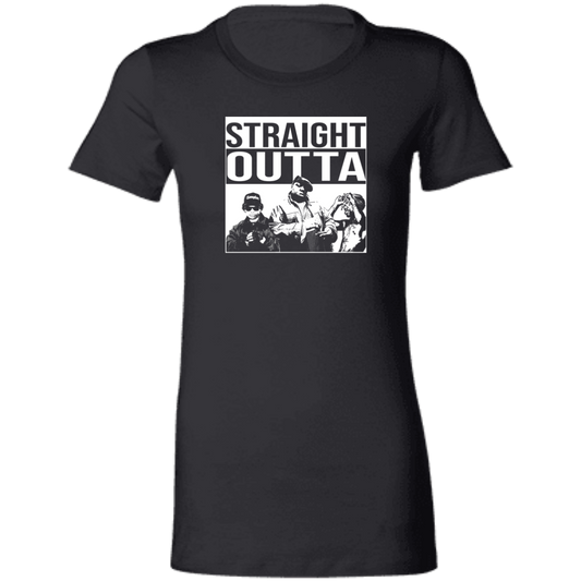 ArtichokeUSA Custom Design #23. GOATs of Rap. Straight Outta Rappers. Parody Fan Art. Slim Fit Ultra Soft Ladies' T-Shirt