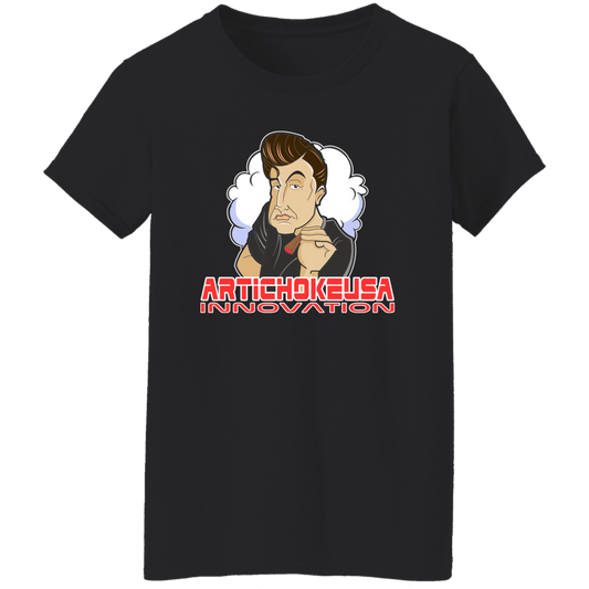 ArtichokeUSA Custom Design. Innovation. Elon Musk Parody Fan Art. Ladies' 5.3 oz. T-Shirt