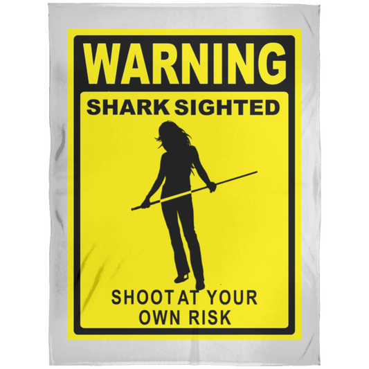The GHOATS custom design #36. Shark Sighted. Female Pool Shark. Shoot At Your Own Risk. Pool / Billiards. Arctic Fleece Blanket 60x80