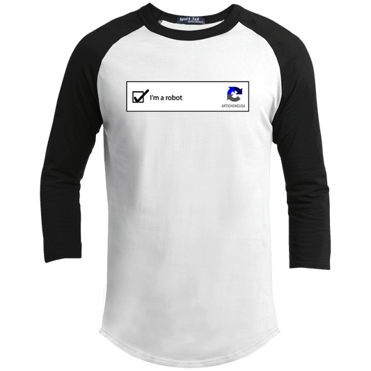 ArtichokeUSA Custom Design. I am a robot. Youth 3/4 Raglan Sleeve Shirt