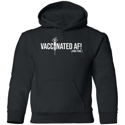 ArtichokeUSA Custom Design. Vaccinated AF (and fine). Youth Pullover Hoodie