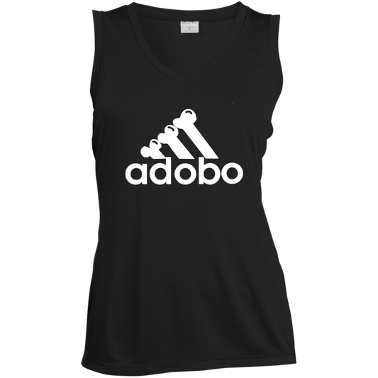 ArtichokeUSA Custom Design. Adobo. Adidas Parody. Ladies' Sleeveless V-Neck