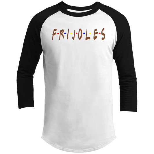 ArtichokeUSA Custom Design. FRIJOLE (CON QUESO). Men's 3/4 Raglan Sleeve Shirt