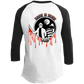 OPG Custom Design #23. Hack N Slice Golf. Freddy and Jason Fan Art. 3/4 Raglan Sleeve Shirt 100% Ringspun Combed Cotton