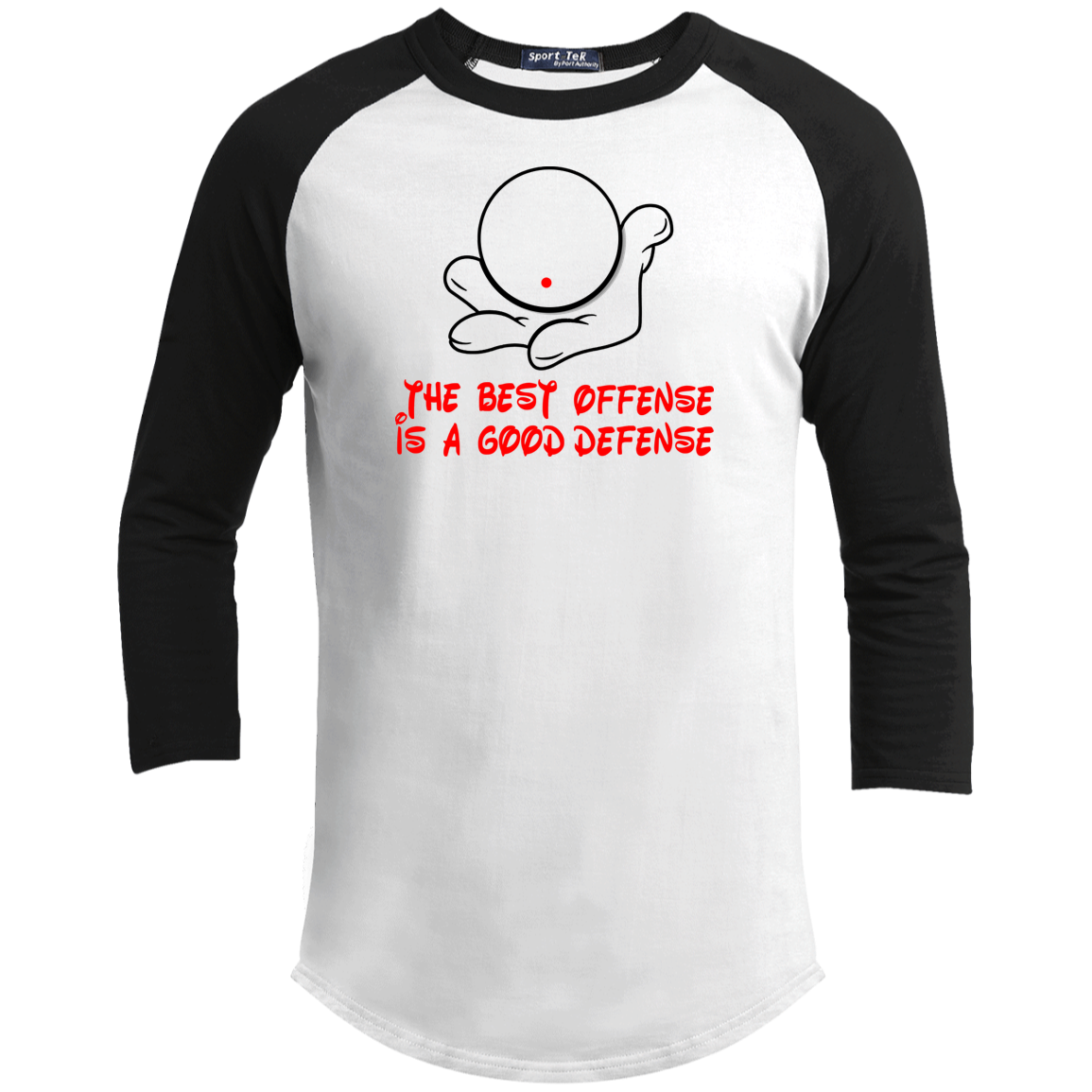 The GHOATS Custom Design. #5 The Best Offense is a Good Defense. Youth 3/4 Raglan Sleeve Shirt