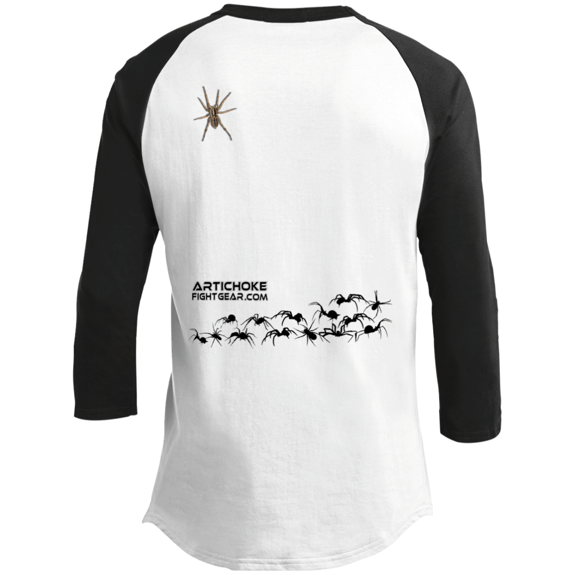 Artichoke Fight Gear Custom Design #1. Arachnophobia: Fear of Spiders. Spider Guard. It's a Jiu Jitsu Thing. Youth 3/4 Raglan Sleeve Shirt