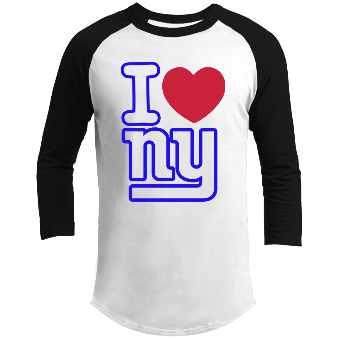 ArtichokeUSA Custom Design. I heart New York Giants. NY Giants Football Fan Art. Men's 3/4 Raglan Sleeve Shirt