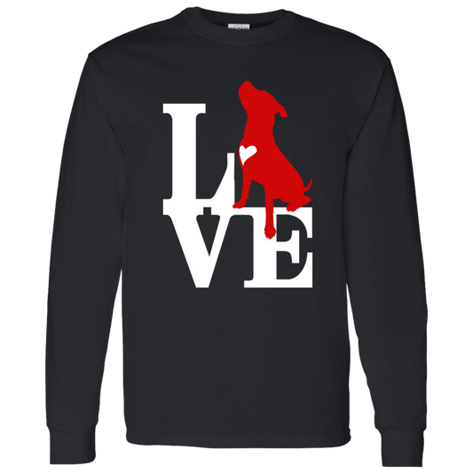 ArtichokeUSA Custom Design. Pitbull Love. 100 % Cotton LS T-Shirt