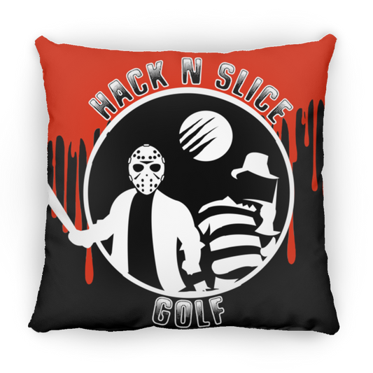 OPG Custom Design #23. Hack N Slice Golf. Freddy and Jason Fan Art. Square Pillow 18x18