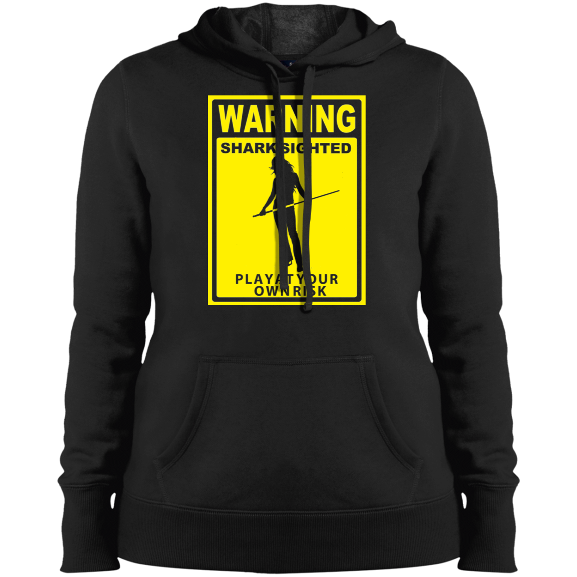 The GHOATS Custom Design. #34 Beware of Sharks. Play at Your Own Risk. (Ladies only version). Ladies' Pullover Hoodie